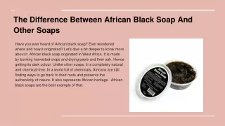 the difference between african black soap and other soaps