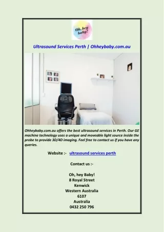 Ultrasound Services Perth  Ohheybaby.com.au