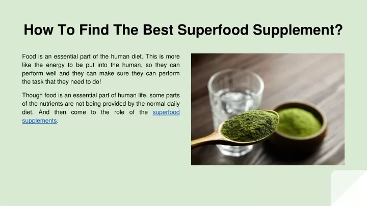 how to find the best superfood supplement