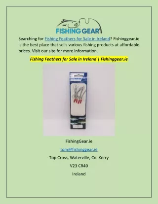 Fishing Feathers for Sale in Ireland  Fishinggear.ie