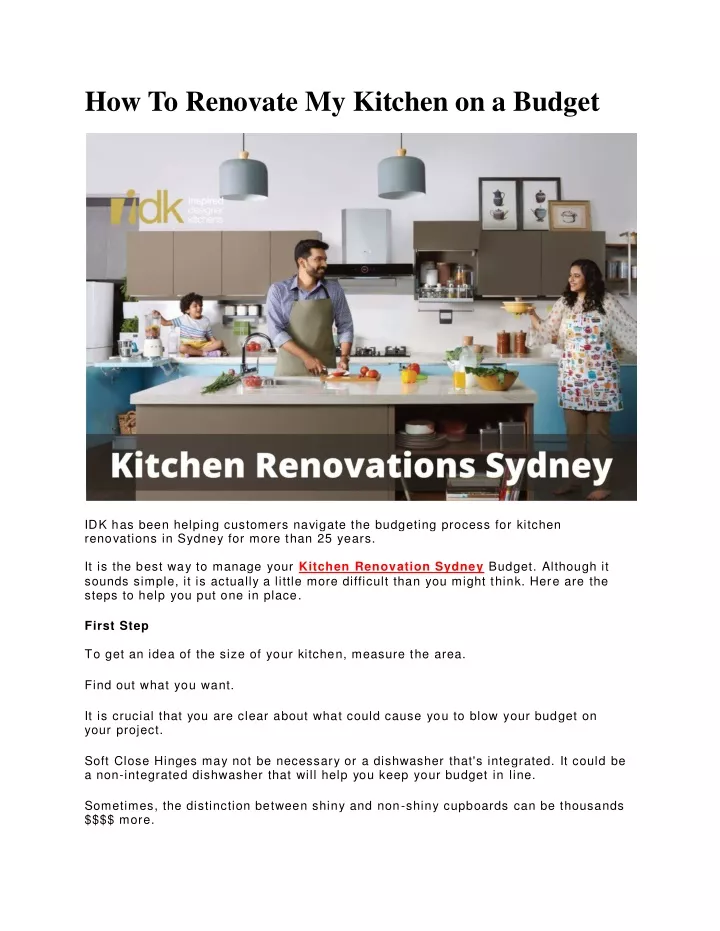 how to renovate my kitchen on a budget