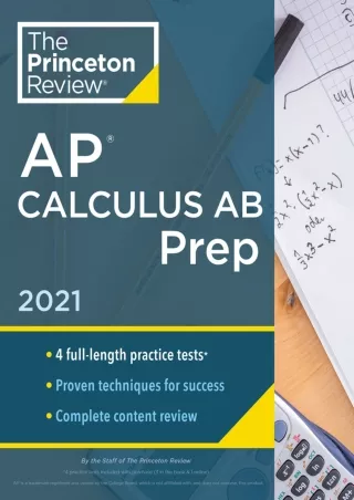 EPUB Princeton Review AP Calculus AB Prep 2021 4 Practice Tests  Complete