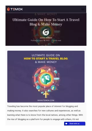 ultimate guide on how to start a travel blog make