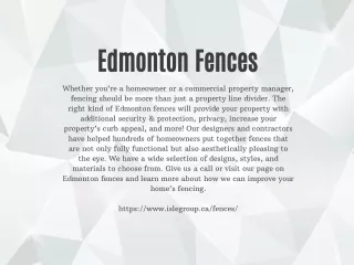 Edmonton Fences