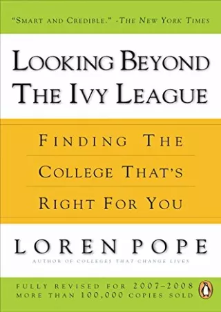 READ Looking Beyond the Ivy League Finding the College That s Right for You