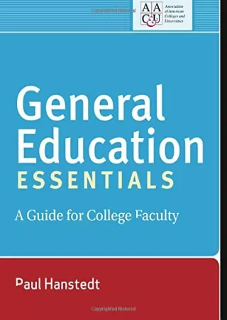 EPUB General Education Essentials A Guide for College Faculty