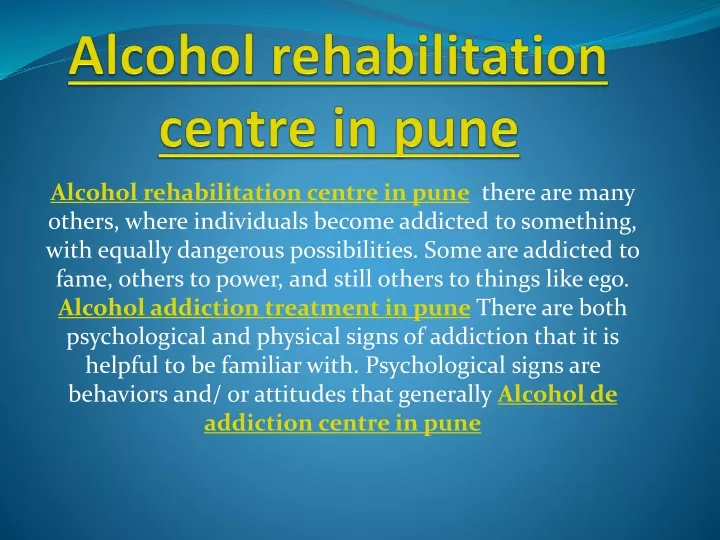 alcohol rehabilitation centre in pune