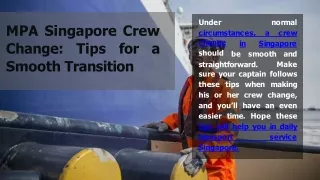 MPA Singapore Crew Change Tips for a Smooth Transition