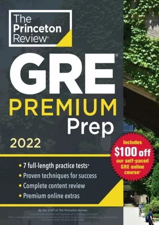 EPUB Princeton Review GRE Premium Prep 2022 7 Practice Tests  Review