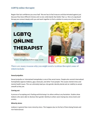 LGBTQ friendly therapist | LGBTQ online therapist