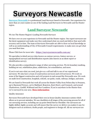 surveyor newcastle is a professional land