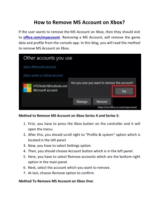 how to remove ms account on xbox