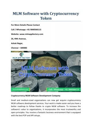 mlm software with cryptocurrency token