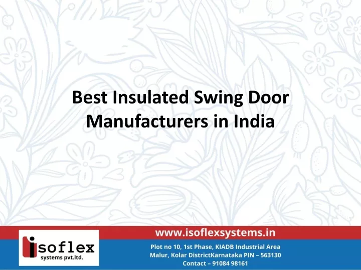 best insulated swing door manufacturers in india
