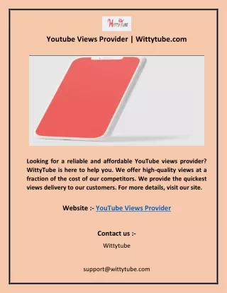 youtube views provider wittytube com