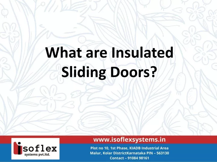 what are insulated sliding doors