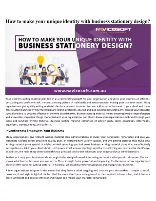 how to make your unique identity with business