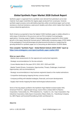 global synthetic paper market