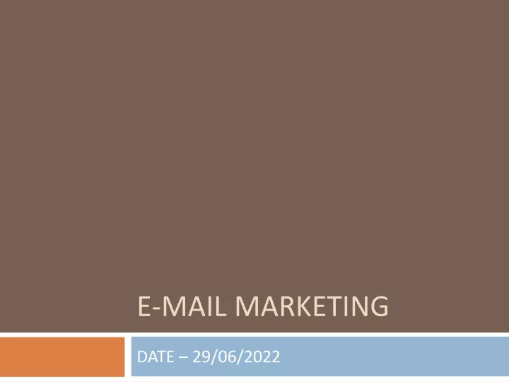 e mail marketing