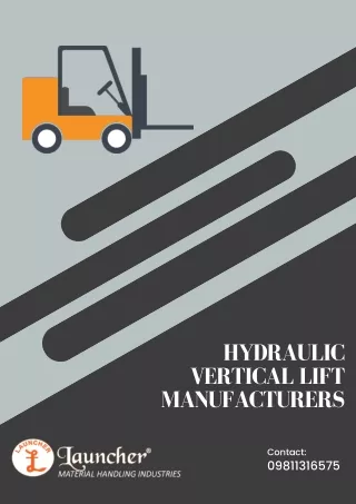 Hydraulic Vertical Lift Manufacturers
