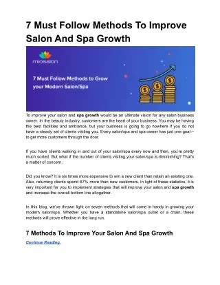 7 Must Follow Methods To Improve Salon And Spa Growth