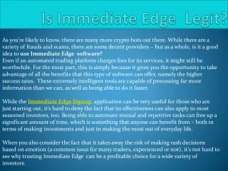 is immediate edge legit