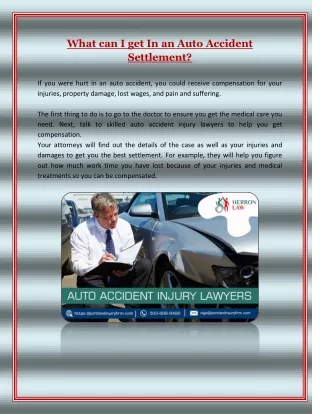What Can I Get In An Auto Accident Settlement
