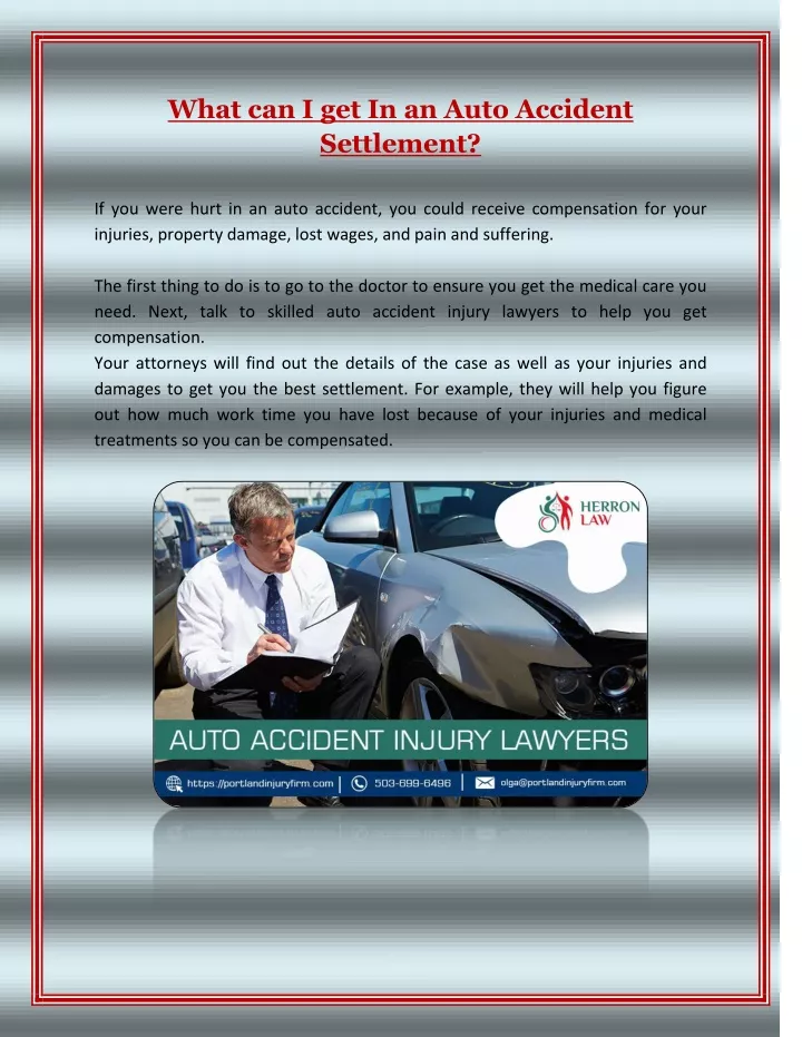 what can i get in an auto accident settlement