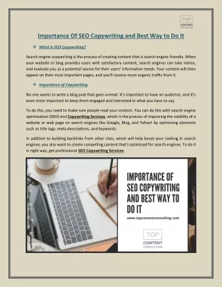 Importance Of SEO Copywriting