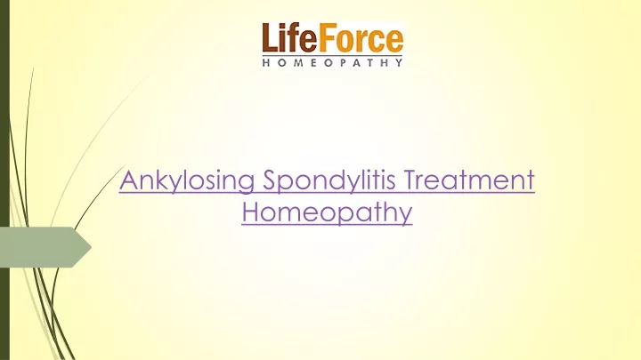 ankylosing spondylitis treatment homeopathy