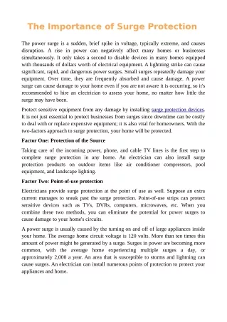 The Importance of Surge Protection | Ecsintl