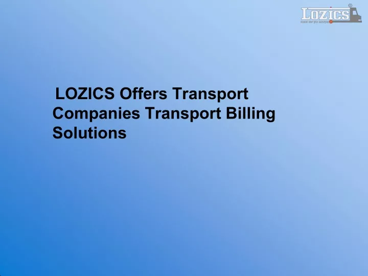 lozics offers transport companies transport