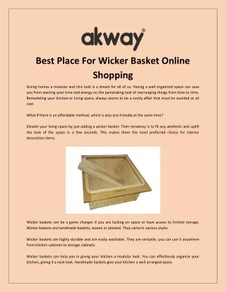 Best Place For Wicker Basket Online Shopping
