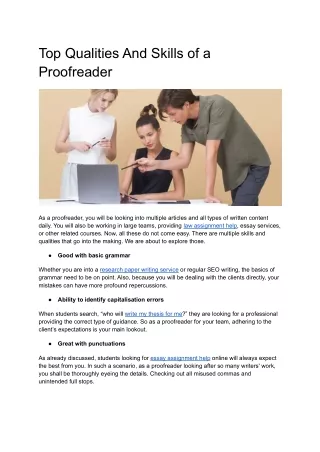 Top Qualities And Skills of a Proofreader