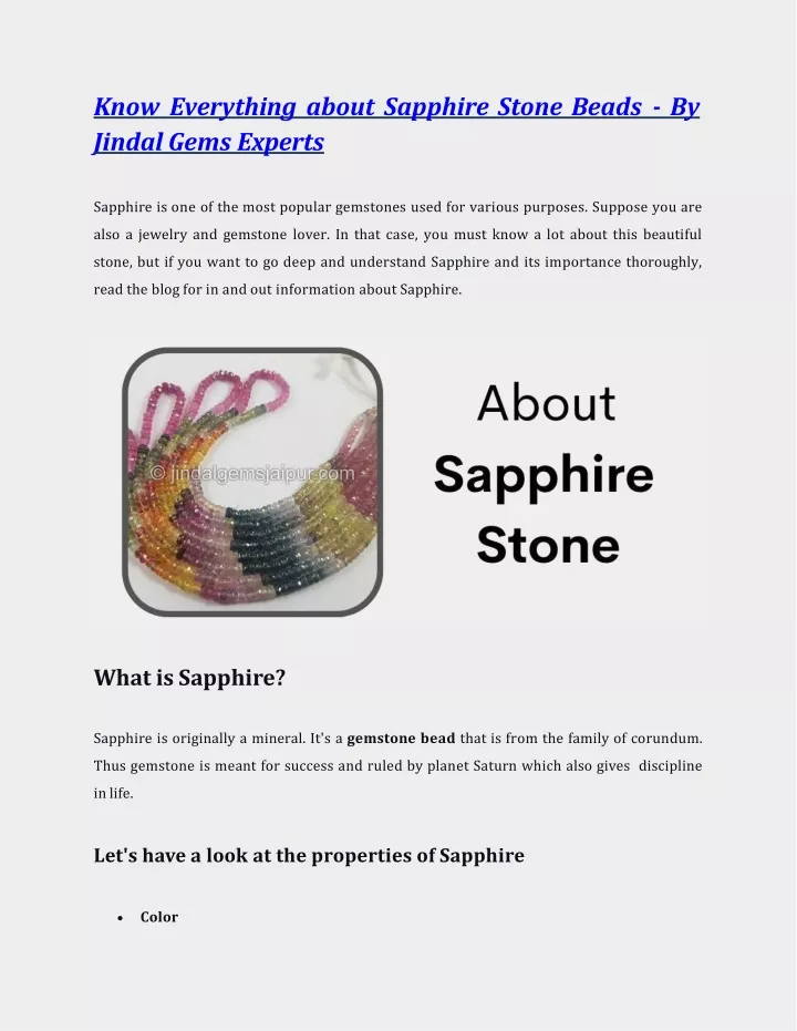 know everything about sapphire stone beads