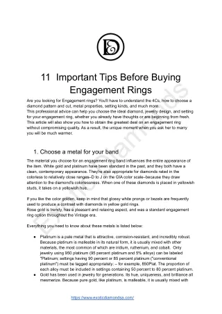 11  Important Tips Before Buying Engagement Rings
