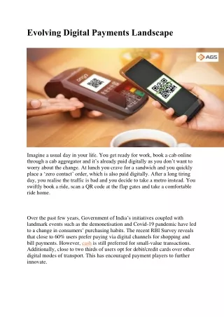 evolving digital payments landscape