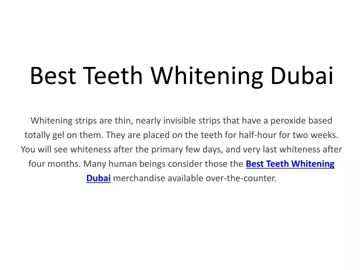 best teeth whitening dubai