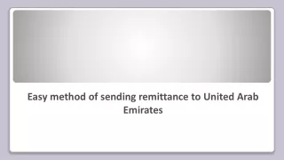 Easy method of sending remittance to United Arab Emirates