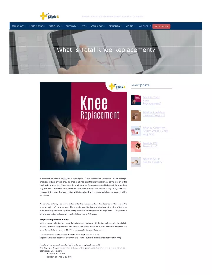 PPT - What Is Total Knee Replacement? PowerPoint Presentation, Free ...