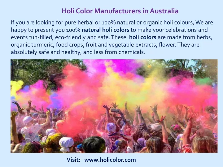 holicolor manufacturers in australia