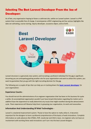 Selecting The Best Laravel Developer From the Sea of Developers