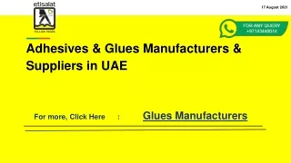 Adhesives & Glues Manufacturers & Suppliers in UAE