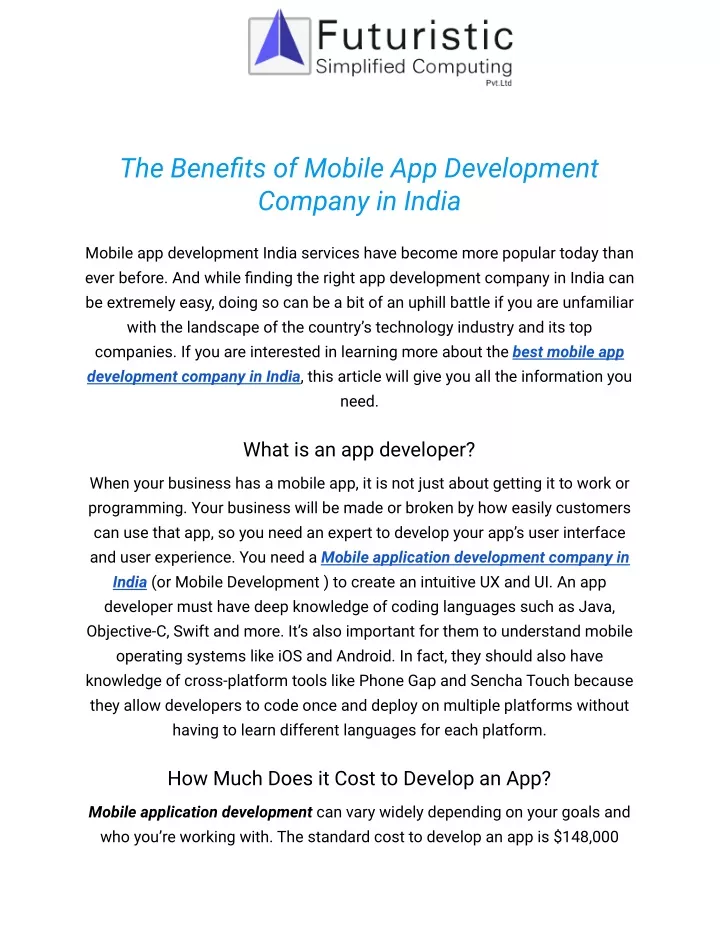 the benefits of mobile app development company