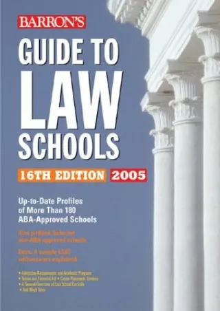 READ Barron s Guide to Law Schools 16th Edition 2005