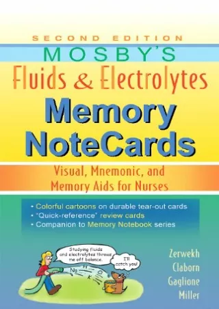 DOWNLOAD Mosby s Fluids  Electrolytes Memory NoteCards Visual Mnemonic and