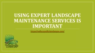 Using Expert Landscape Maintenance Services is Important