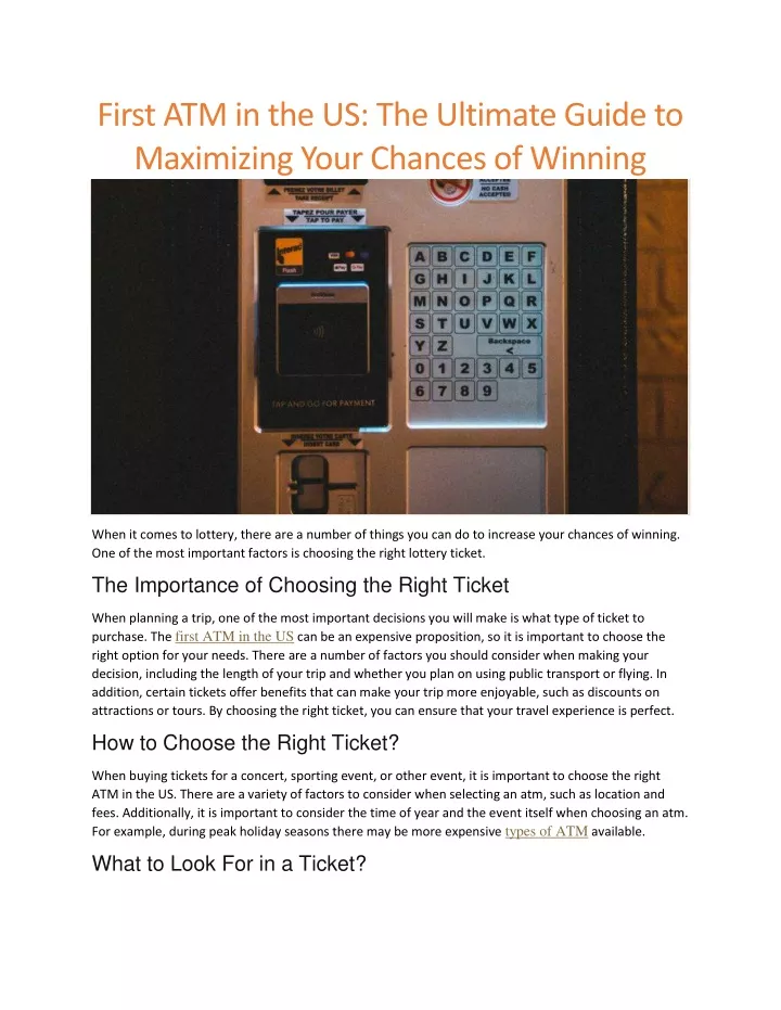 first atm in the us the ultimate guide