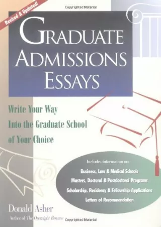 READ Graduate Admissions Essays Write Your Way into the Graduate School of