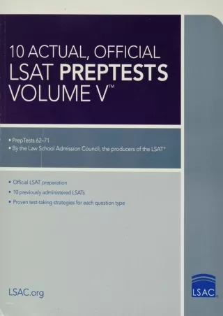 READ 10 Actual Official LSAT PrepTests Volume V  PrepTests 62–71  Lsat